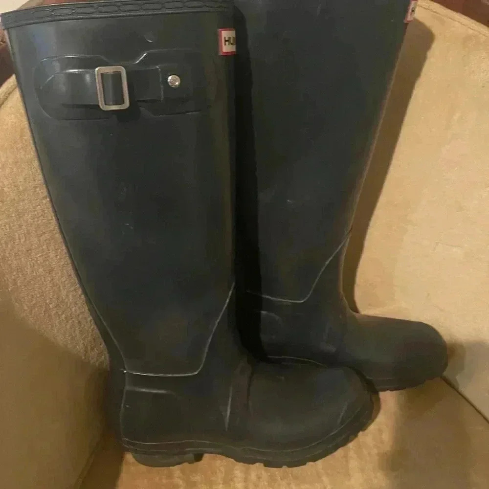 HUNTER Rubber Boots, Original Tall Matte Black. - Picture 7 of 16